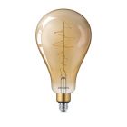 Philips LED 6.5W = 40W A160 Giant Lamp Gold Glass, Extra Warm White 2000K, Dimmable, 470lm