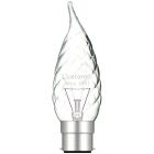 Luxram 25w 240v Bayonet BC/B22 Clear Twisted Bent Tip Candelux Candle Light Bulb