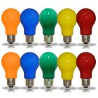 10-Pack of LED 3W (25W) Coloured Festoon Outdoor GLS E27 Bulbs - 2x Red 2x Yellow, 2x Green 2x Blue 2x Orange