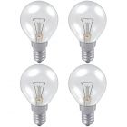 Pack of 4 Philips 60W 230V SES E14 Clear Dimmable Golf Ball Light Bulbs
