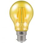 Crompton LED Filament Harlequin GLS 4.5W BC B22 Yellow Coloured Bulb