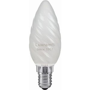 Luxram 60W 240V SES E14 Twisted Pearl White 35mm Candle Light Bulb
