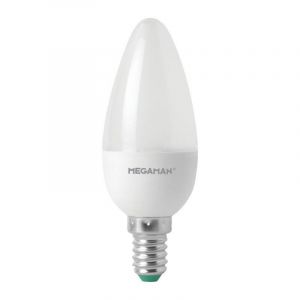Megaman SES/E14 5W LED Opal Dimmable Cool White Candle Light Bulb