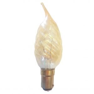 BELL 40W 240V SBC B15 Twisted Bent Tip Candelux Gold Candle Lamp