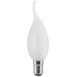 40W 240V Pearl Matt SBC B15 Flame Bent Tip Candelux Candle Light Bulb