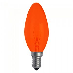 GE 40W 240V SES/E14 Fireglow Amber/Red 35mm Candle Bulb