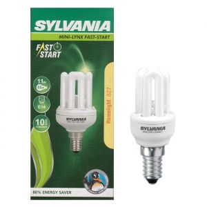 Sylvania 11W = 60W  SES E14 Energy Saver Stick CFL Warm White