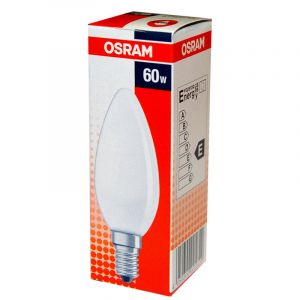 Osram 60W 230V SES E14 Dimmable 35mm Opal Candle Light Bulb