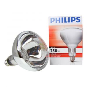 Philips Incandescent 230-250V BR125 250W ES/E27 Reflector Clear Infrared Heat Lamp