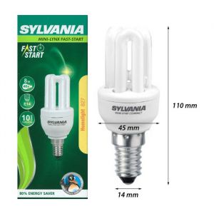 Sylvania 8W = 40W SES E14 Homelight 827 CFL Energy Saver