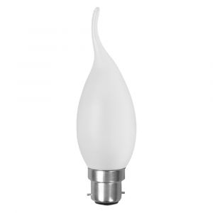 Satin Candelux 60W 240V BC B22 Pearl Matt Bent Tip Candle Light Bulb
