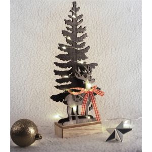 St Helens Home and Garden Battery Powered Wooden Christmas Tree Light Effect